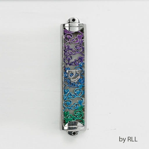 [MZE-11] Gradient Filigree Enamel Mezuzah 5"