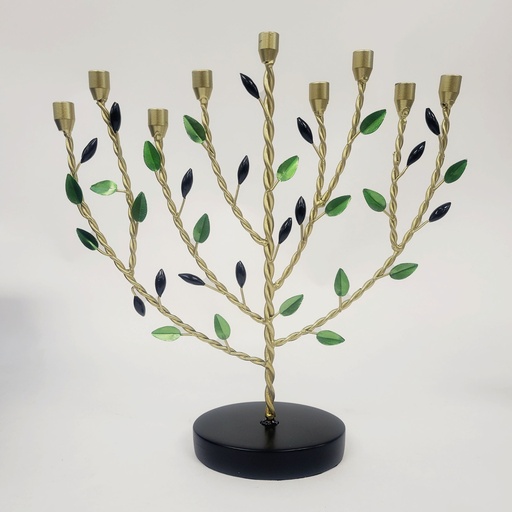 [MFC-10] Olive Tree Hand-Crafted Metal Menorah 