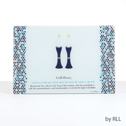 [SSGL-3] Tempered Glass Shabbat Candles Drip Tray 