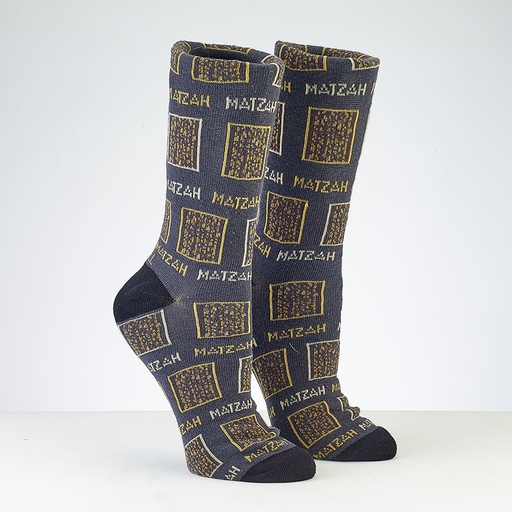 [TYPPN-SOCK-A2] Passover Adult Crew Socks, Matzah Design