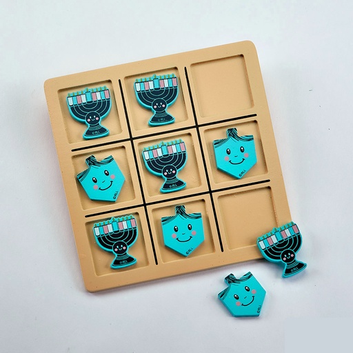 [GAC-7-N] Chanukah Wood Tic Tac Toe Game 