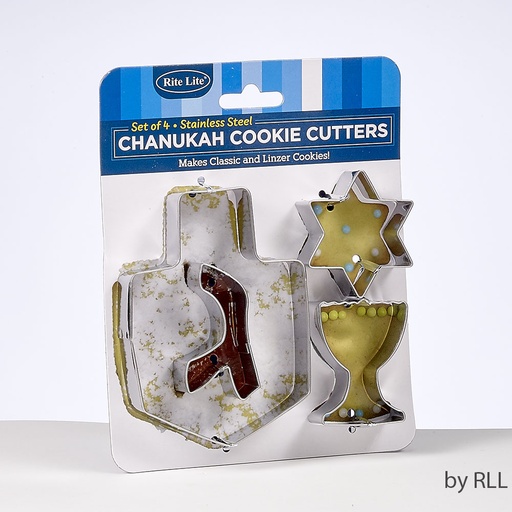 [KWC-19165] Set of 4 Chanukah Stainless Steel Cookie Cutters