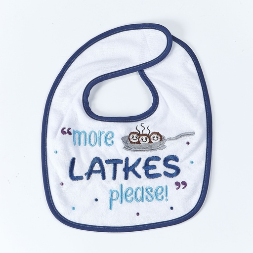 [TXH-B-7] "More Latkes Please" Chanukah Bib 