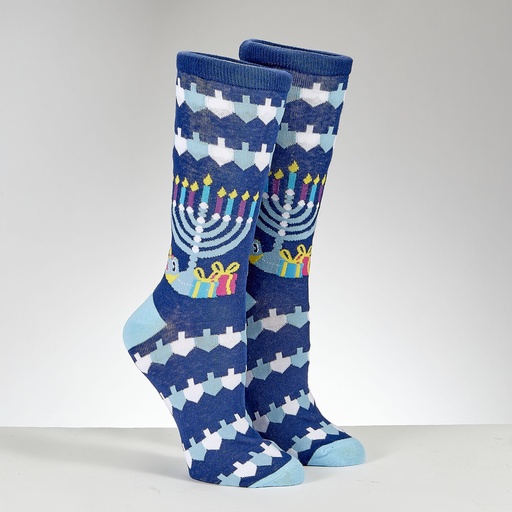 [TYN-SOCK-A15] "Ugly Sweater" Chanukah Adult Crew Socks