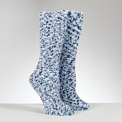 [TYN-SOCK-AZ11] Chanukah Cozy Slipper Socks "Blue Popcorn"  - Adult