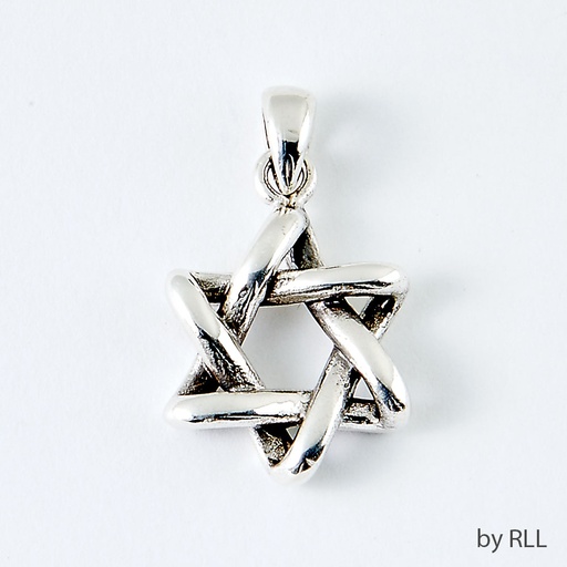 [JPE-8734] 3/4" H Sterling Silver Star of David Pendant 
