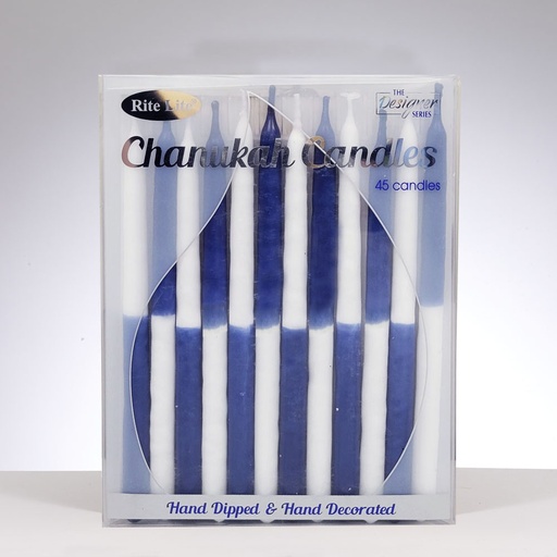[C-40-BW] Decor Candles, Two-Tone Blue & White 