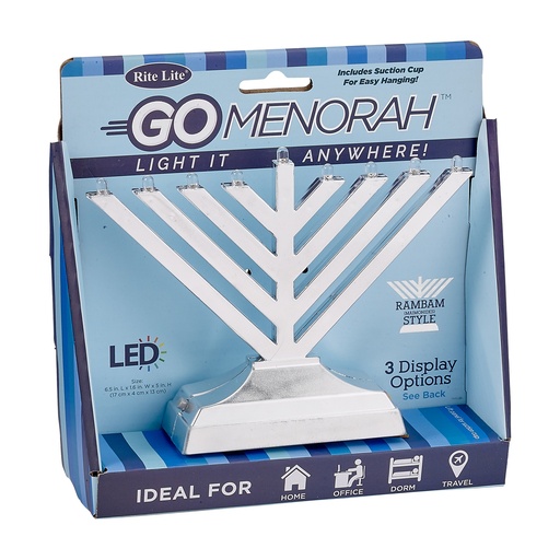 [JRN-770-S] Rambam Style "Go Menorah"™ - Silver