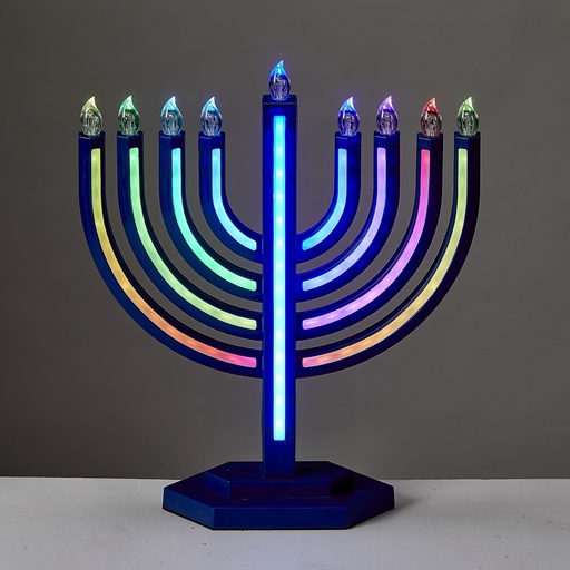 [JRN-75] ColorWave LED Menorah With Multi-function Color Changing Lights