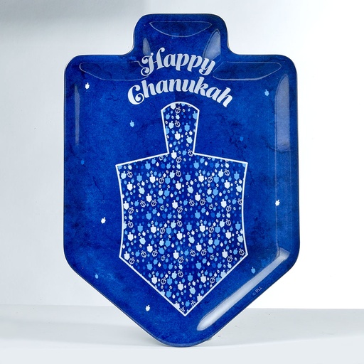 [80308] "Chanukah Mosaic " Dreidel Shaped Melamine Serving Tray
