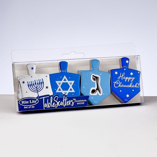 [BD-13178] Chanukah Tablescatters, 20 Foiled Dreidels