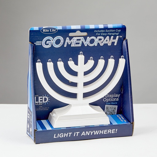 [JRN-600-PW] "Go Menorah"™ - Light It Anywhere - Pearl White