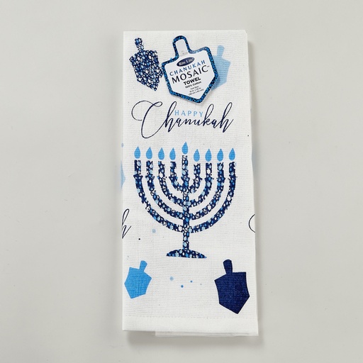 [TXH-T-W-12] "Chanukah Mosaic" Printed Cotton Towel