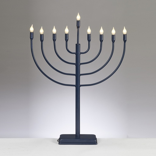 [EMJ-17] LED Traditional Metal Electric Navy  Menorah