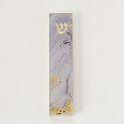 [MZGLA-2] "Lilac Marble" Art Glass Mezuzah