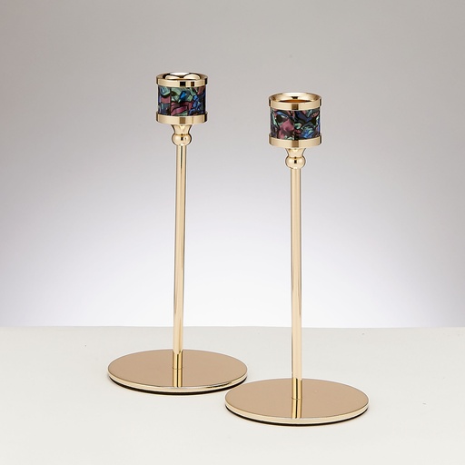 [CSH-33206] Set of 2 Goldtone Candlesticks