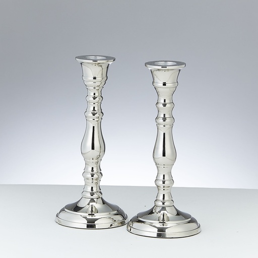 [CSH-231003] Set of 2 Nickel Plated Candlesticks