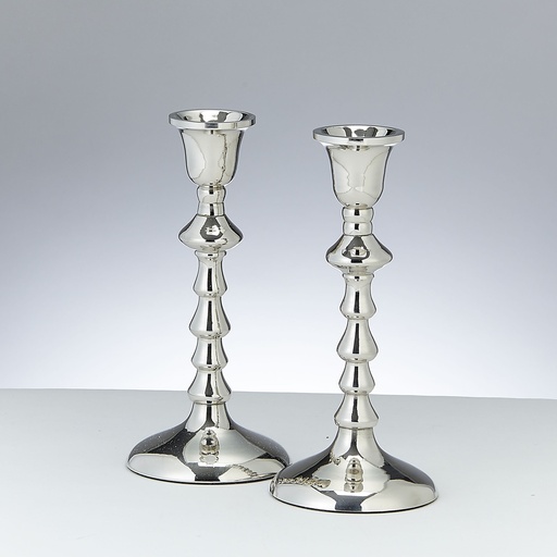 [CSH-231008] Set of 2 Nickel Plated Candlesticks