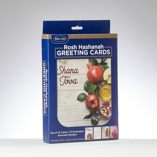 [JPB-1] Rosh Hashanah Boxed Cards, 10 Cards & Envelopes, Assorted Designs